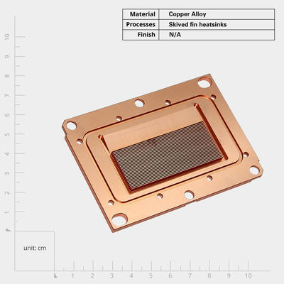 Высокая плотность медь Skiving Fin Тепловая раковина Жидкость охлаждающий блок CNC обработки ЦПУ охладитель Тепловая раковина